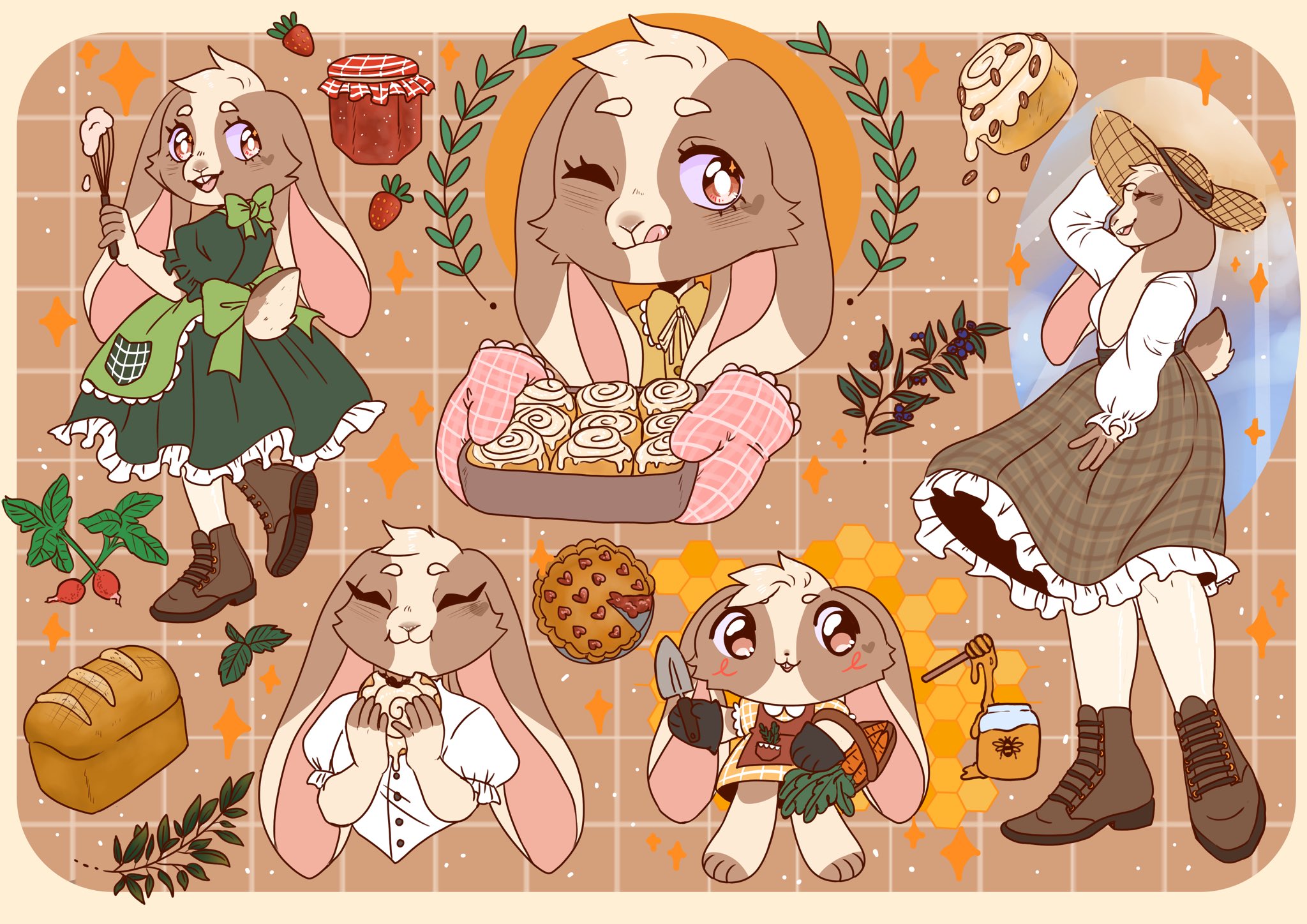 A cute cottagecore rabbit